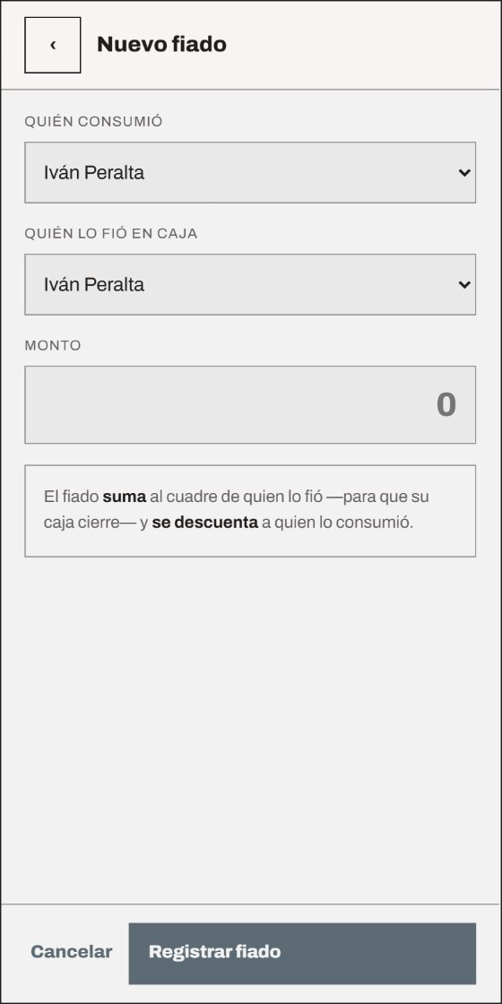 Registrar un fiado en el celular